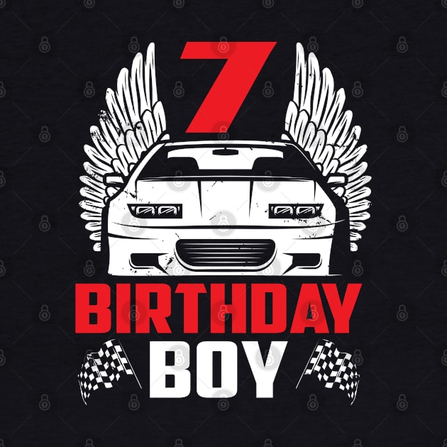 Birthday Boy 7 Two Race Car 7th Birthday Racing Car Driver by ruffianlouse